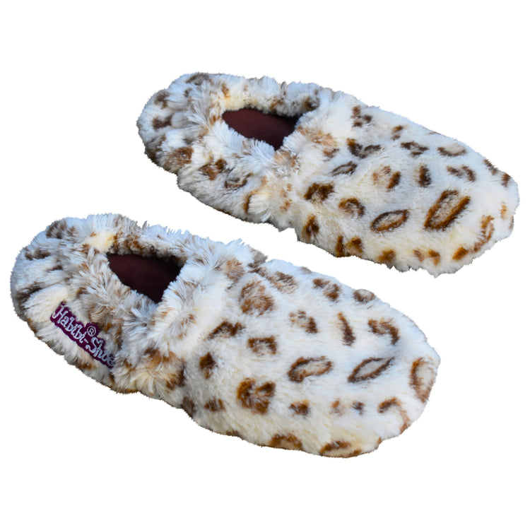 Habibi Wärmeschuhe - creme mit braunem Muster Größe M (EU 37-40)