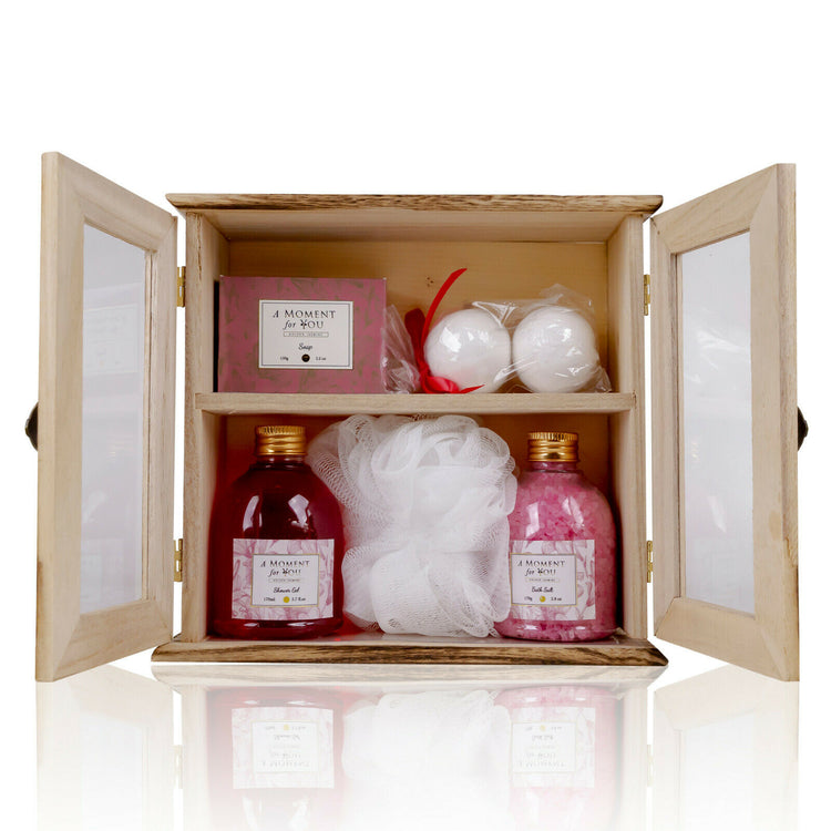 Accentra Körperpflegeset "A Moment for You" in Holzschrank