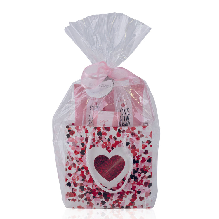 Accentra Körperpflegeset "Just for You" in Glitzertasche mit Herzmotiv