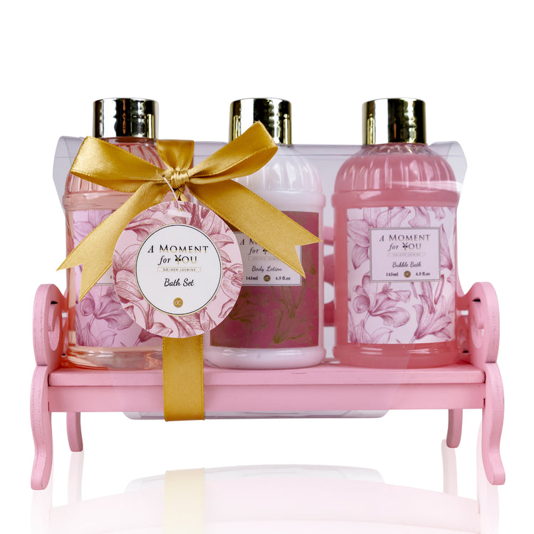 Accentra Körperpflegeset "A Moment for You" auf Holzbank