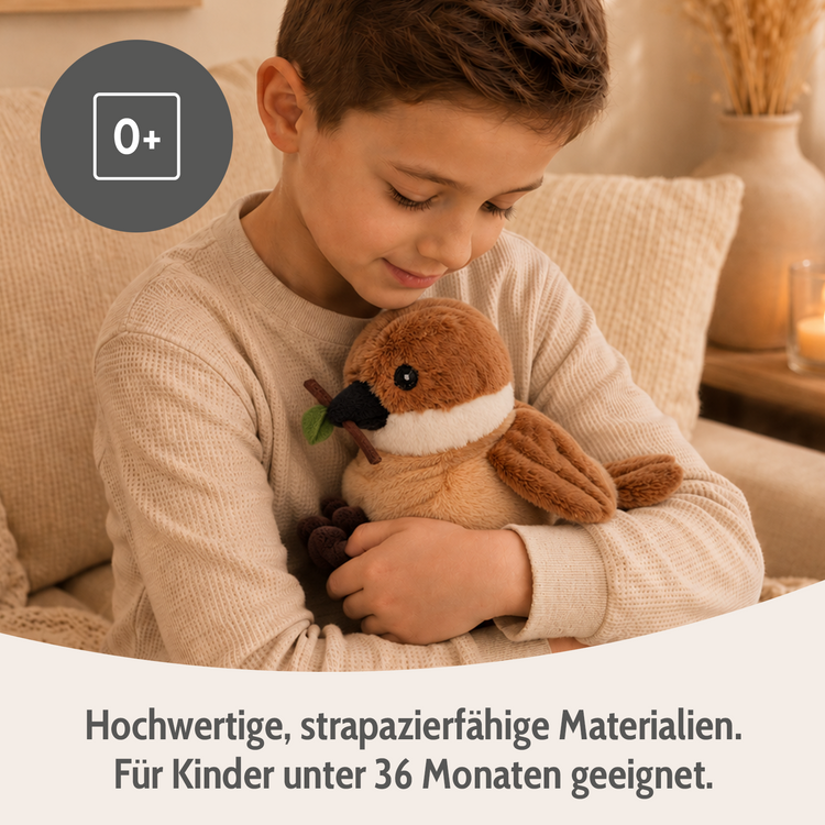Habibi Wärmetiere Körnerkissen Kuscheltier Wärmflasche für Mikrowelle & Ofen - Ulmer Spatz