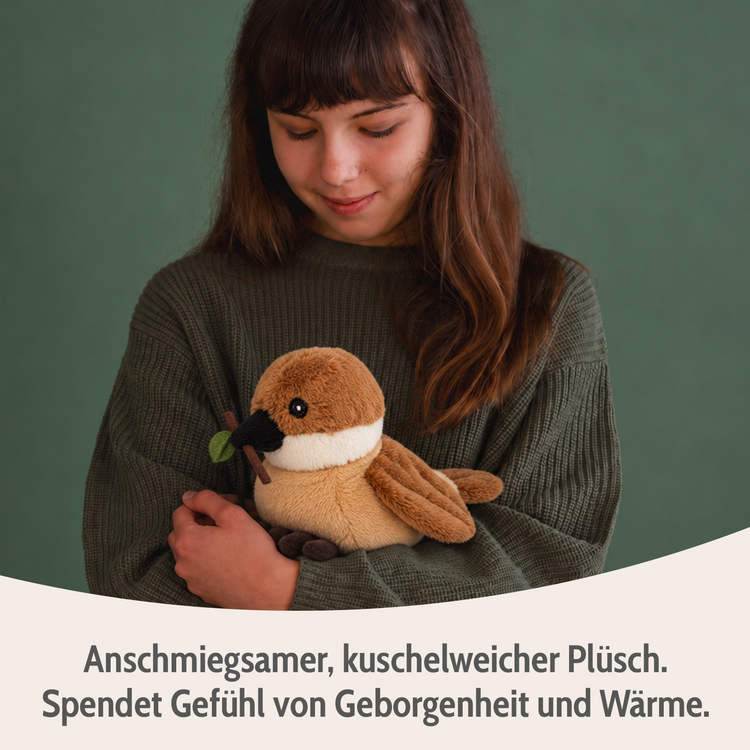 Habibi Wärmetiere Körnerkissen Kuscheltier Wärmflasche für Mikrowelle & Ofen - Ulmer Spatz