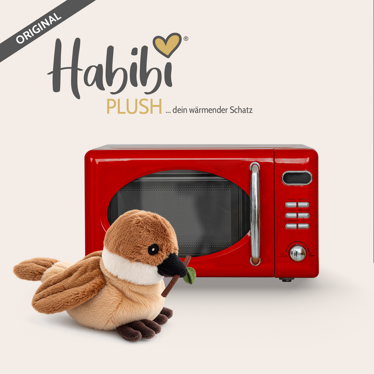 Habibi Wärmetiere Körnerkissen Kuscheltier Wärmflasche für Mikrowelle & Ofen - Ulmer Spatz