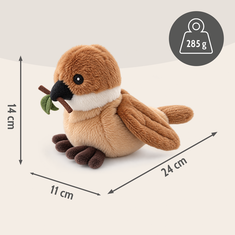 Habibi Wärmetiere Körnerkissen Kuscheltier Wärmflasche für Mikrowelle & Ofen - Ulmer Spatz Midi