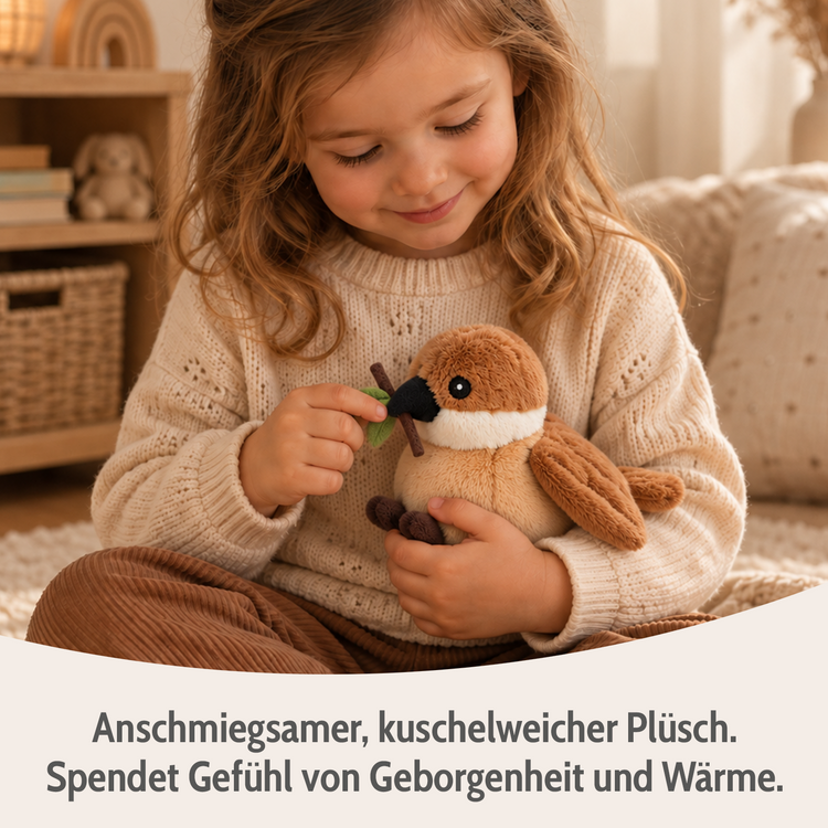 Habibi Wärmetiere Körnerkissen Kuscheltier Wärmflasche für Mikrowelle & Ofen - Ulmer Spatz Midi