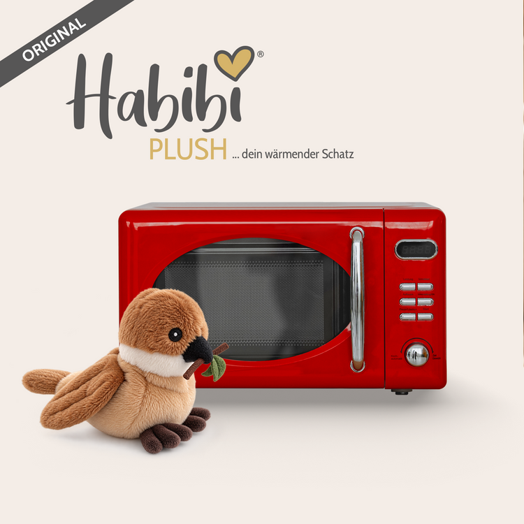 Habibi Wärmetiere Körnerkissen Kuscheltier Wärmflasche für Mikrowelle & Ofen - Ulmer Spatz Midi