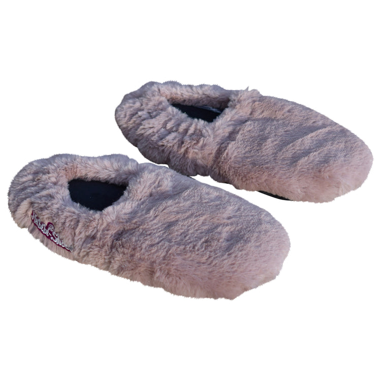 Habibi Wärmeschuhe Slippers Hausschuhe Wärmepantoffeln grau Größe L (EU 41-45) für Mikrowelle und Backofen