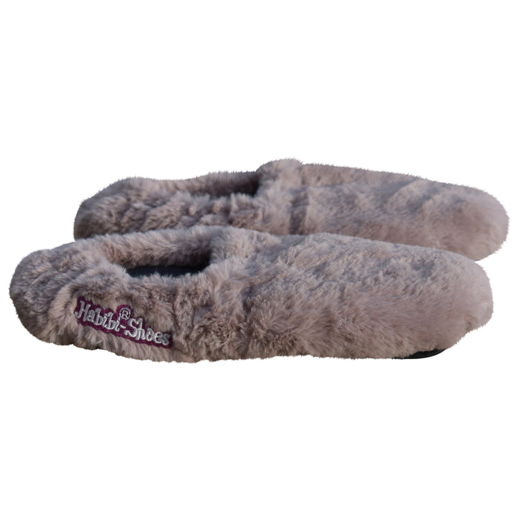Habibi Wärmeschuhe Slippers Hausschuhe Wärmepantoffeln grau Größe L (EU 41-45) für Mikrowelle und Backofen